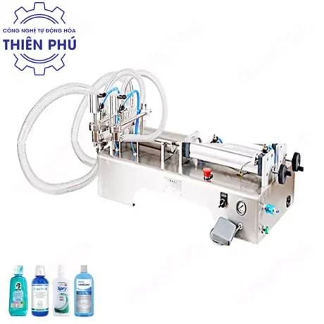 Máy Chiết Rót Khí Nén 2 Vòi Cấp Liệu Trực Tiếp