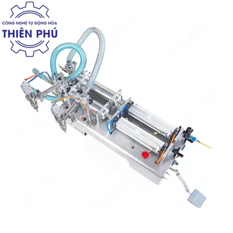 Máy Chiết Rót Khí Nén 2 Vòi Cấp Liệu Trực Tiếp