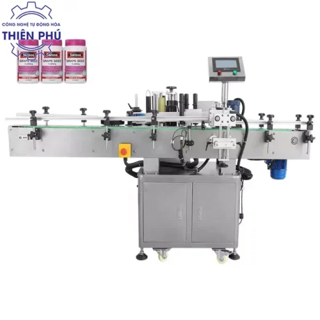 Máy dán decal 2 mặt tự động