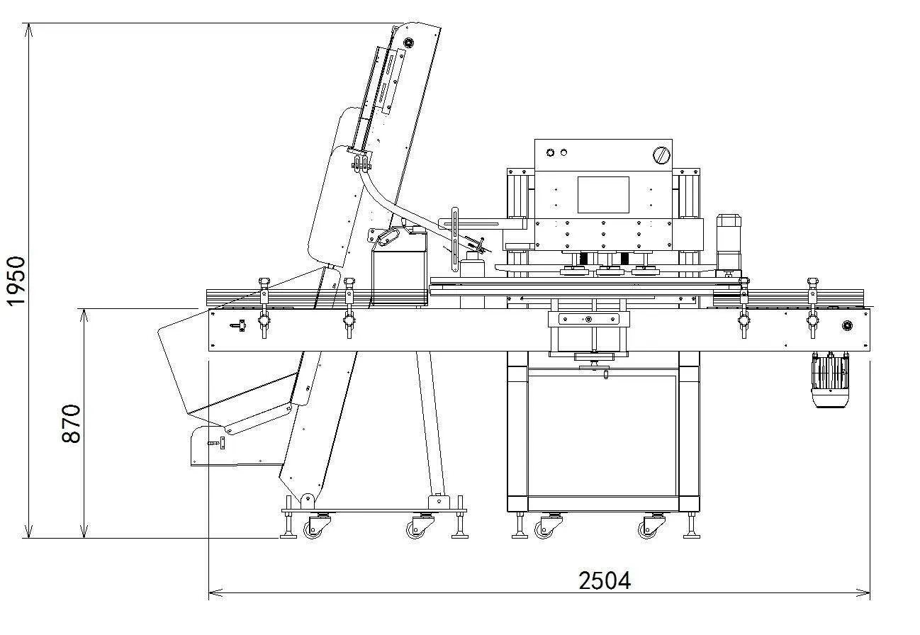 Bản vẽ cấu tạo của máy đóng gói nắp chai tốc độ cao